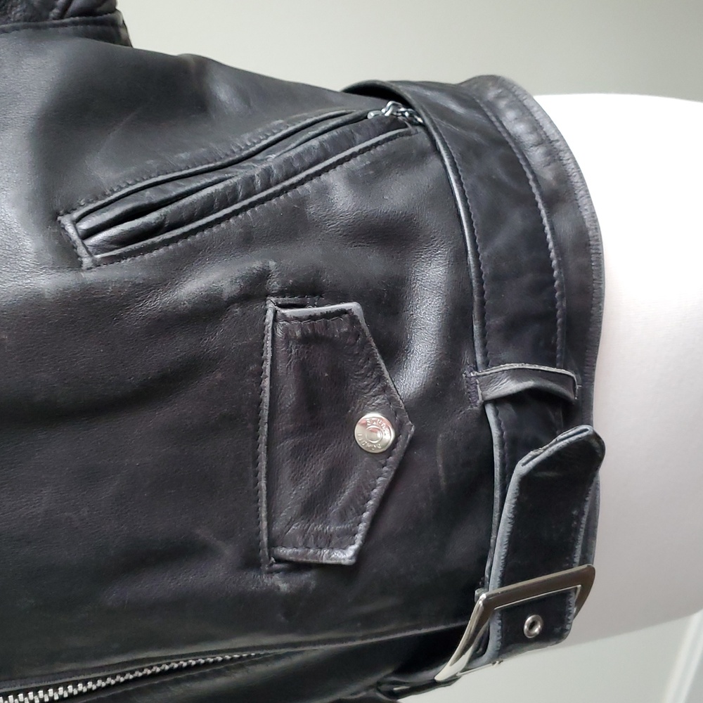 Vintage Schott Perfecto Womens 108W '90s Black Leather Motorcycle Jacket Sz 12 - Picture 12 of 16